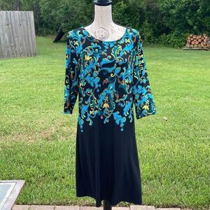 Madison aqua‎ and black dress, size large